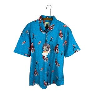 NWT RSVLTS Blue Casual Button‎ Down Shirt
